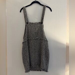Gray Knit Overall Dress